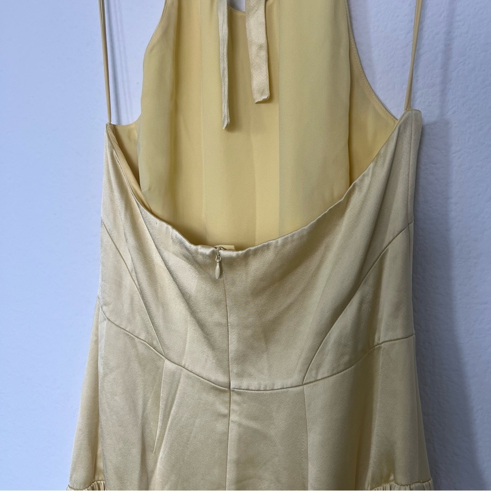 Alexis Saab Pleated Drop Waist Maxi Dress in Yellow M - Picture 6 of 8